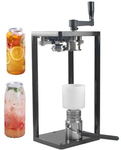 Manual Canning Machine Can Sealer for PET and Aluminum Cans, 3-17 cm Sealing Height for 330ml, 500ml, 650ml - Home and Commercial Use