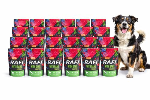 Nass Hundefutter RAFI 24x500g Tasche Wild