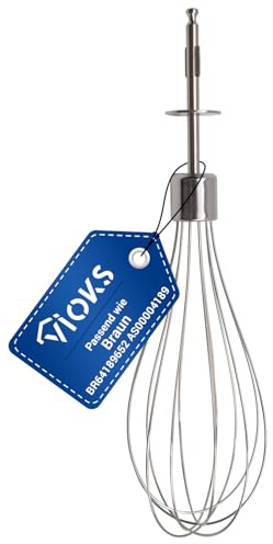 VIOKS Varilla batidora de repuesto para varilla Braun BR64189652, 190 x 50 mm | Batidor para batidora Braun Multiquick 1/3/Advantage