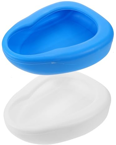 Healeved 2 St Tjock Plast Sängpanna för Äldre Kvinnor och Bärbar Bedside Bed Pan med Öppning Hållbar och Lätt att Rengöra Hög Viktkapacitet för Vård i Hem och Sjukhus