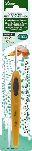 Clover Softgriff Stahlhäkelnadel, 1.50 mm Größe, Braun