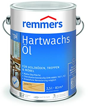 Remmers Olio di cera dura incolore, 2,5 litri, olio di cera dura per interno a base di oli naturali, adatto per pavimenti in legno, mobili in legno massello e pavimenti in sughero, duraturo