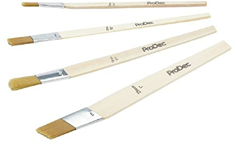 ProDec 4 piece Angled Synthetic Lining Fitch Brush Set, 1 Brushes | for Precise Paint Application and Sharp Lines Ideal for Detail Work, Touch Up, Window Frames, Edges, Narrow Areas, 0.25