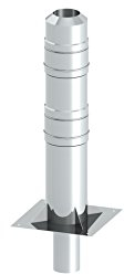 Schornsteinerhöhung/Kaminerhöhung um 500mm wirksame Verlängerung, DW doppelwandig, Wandstärke 0,5mm; 25mm mineralische Isolierung,; Ø 150mm Innendurchmesser, Edelstahl