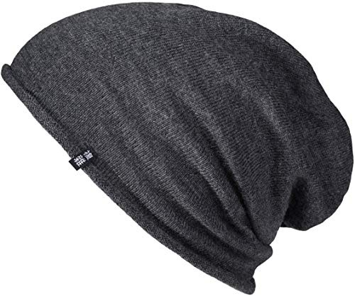 Enter the Complex® Berretto in Merino Leggero, Donna et Uomo, 100% Lana Merino, Antracite, Taglia Unica