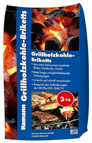 Hamann Mercatus GmbH Grillbriketts 3 kg Briketts Holzbriketts Grillbriketts