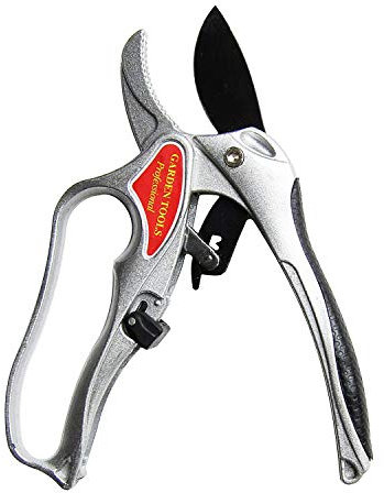 Cesoie a cricchetto, ergonomiche e resistenti, forbici da giardino affilate SK5 lama leggera per potare alberi, piante, siepi, bonsai, argento