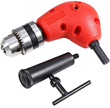 SENRISE Angle Drill Adapter 1-10mm Right Angle Drill Attachment 90 Degree Bend Extension Chuck with Handle Clamping for Three Jaw Chuck Electronic Extension Accessories (Type A)