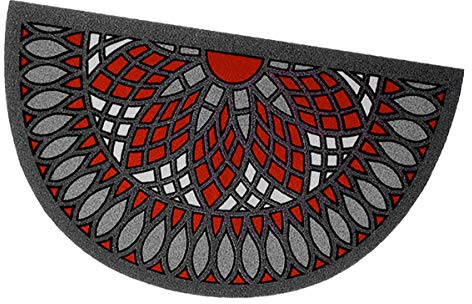 emmevi Zerbino Gomma Cattedrale Mezzaluna 40x70 Cm Retro Antiscivolo Tappeto Morbido Ingresso Casa MOD.Format 22 SEMILUNA