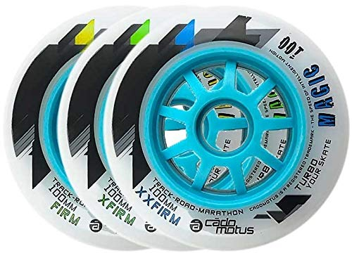CADOMOTUS 100 XF Skater Rollen mit Kugellagern - Inliner Rollen Ersatz Räder - 100MM - Härte 85A- Geeignet für Wettkampf-Skater - Dual Banded
