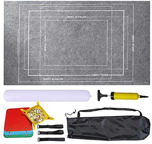 Puzzlematte für Jigsaw Rolls - Bis 1500, 2000, 3000 Teile Pad Unterlage Rollmatte - Praktisches Zubehör zur Aufbewahrung (Grau, für 1500 Stück)
