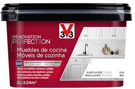 V33 Esmalte Renovation Perfection Cocina Blanco Algodón Satinado 2L