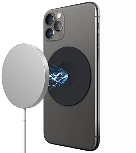 elago Magnetischer Aufkleber für Apple MagSafe Ladegerät | für iPhone 8-, X- und 11-Serie, SE sowie iPhone 12 mit Hülle, präzise Ausrichtung (Schwarz)