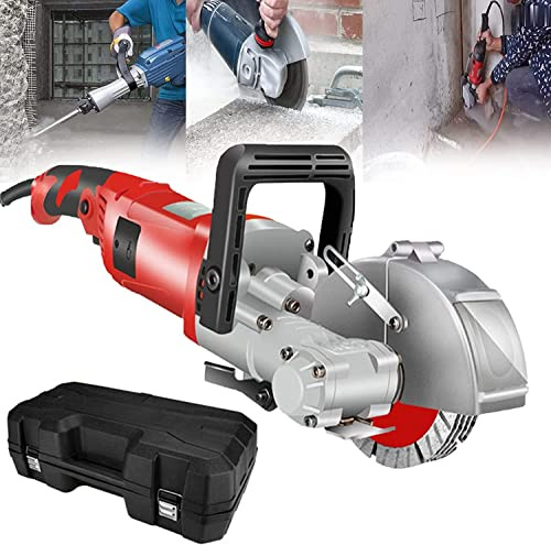 GBHJJ Scanalatore da Muro scanalatrice, Scanalatore Elettrica scanalatrice da Muro Include 5 Dischi diamantati 115 mm 4000W Nessuna Polvere Industriale Parete Scanalatrice,Rot-121MM