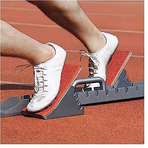LZMZMQ Starting Block 4 Angle Adjustable, Aluminum Professional Track & Field Aid Starters with Portable Handle, for Sprinting & Formal/Informal Competition, Indoor Outdoor