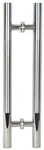 304 Edelstahl gebürsteter Rundrohr-Glastürgriff Holztürrahmen Tür-Push-Pull-Handlauf, Länge 60/80/120 cm (38 × 600 × 400 mm)