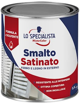 Lo Specialista Mistercolor SMALTO SOLVENTE SATINATO, 0,5L, VERDE SCURO