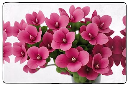 Roter Alpenveilchen-Teppich, rutschfest, moderne Bodendekoration für Schlafzimmer, Büro, Wohnzimmer, Eingangsbereich, 91 x 61 cm und 183 x 122 cm