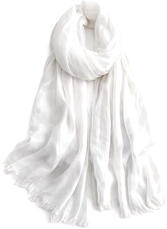 KARMA.DIEM Premium Sommerschal Damen – Seidig Weicher Schal 100% Polyester mit Soft Satin Finish – 180x65 cm – Leicht, Schimmernd & Elegant – Luxuriöses Halstuch für Frühling & Sommer - cream white