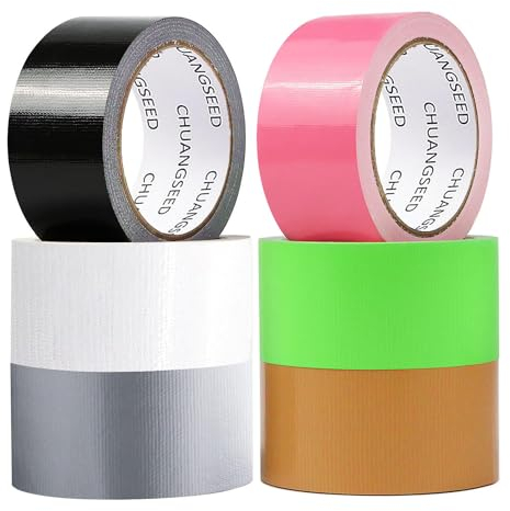 CHUANGSEED 6Rollen panzertape Gewebe-Klebeband Sortierte Farbpakete,Duct Tape - Panzerband 210 Mikrometer x 50 mm x 13.7m panzertape wasserfest Klebeband für Innen und Außen zum Reparieren