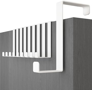 Menz Attaccapanni da porta - 10 pezzi, bianco - sostegni per porta 3,6 cm e 4,1 cm, appendiabiti per varco - supporti per interni, appendino universale Türhaken