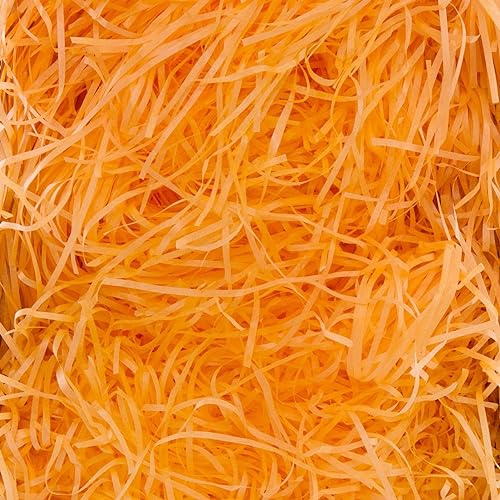 500 g orange strimlat silkespapper, orange strimlat papper för korg, presentask, idealisk korgfyllning och presentförpackning fyllmedel