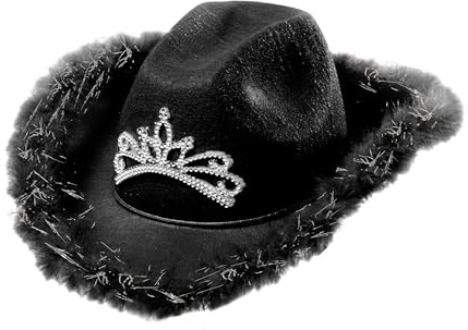 W WIDMANN MILANO Party Fashion - Cowboyhut mit Tiara und Lametta, Western, Indianer, Texas, Ranger, Junggesellenabschied