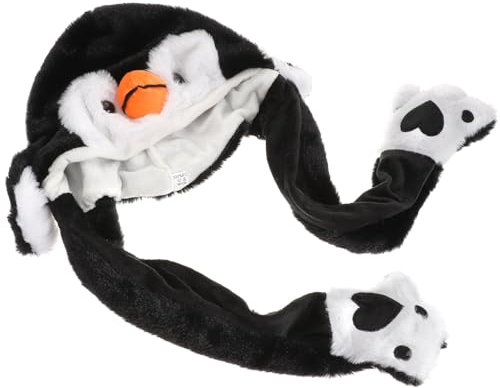 VICASKY Pinguinhut Mit Beweglichen Ohren Plüschhut Mit Springenden Ohren Cartoon Festhut Für Maskenbälle Und Fotoshootings