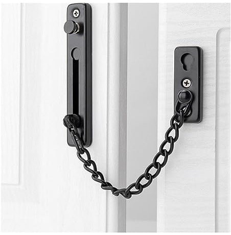 ETomey TüRkette Türkettenschloss Edelstahl Sicherheitskettenschutz Feder Anti-Diebstahl-Presse Heavy Duty Slide Catch Latch Schraubenschutz Zubehör ohne Bohren