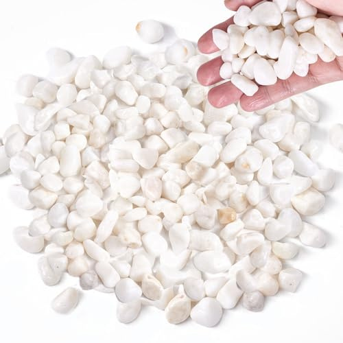0,95 kg kiselstenar, 1,2–1,5 cm, dekorativa stenar, vita, stenar trädgård, stenstenar, trädgård, polerade dekorativa stenar, trädgård, dekorativa stenar, vita, dekorativa stenar, små, småstenar, vita,