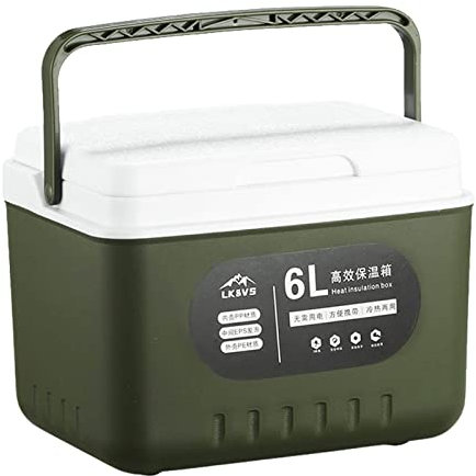 Robuste Kühlbox, 5,5 l, klein, passiv, für Auto, mit Griff, Warmer Kühlbox, Reise, Lunchbox, persönlicher Gebrauch, tragbar, Kühlbox, robust für den