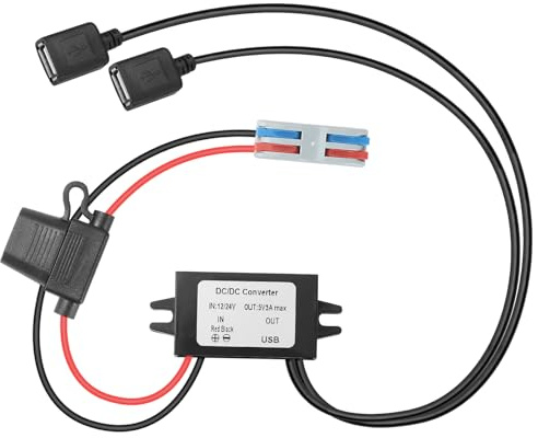 MZHOU 8V-32V Buck to 5V 3A 15W max Dual USB A Voltage Converter, DC 12V/24V to USB A Female Buck Module Power Transformers