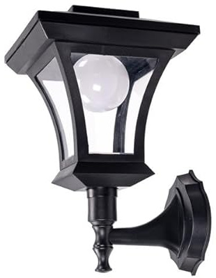 Bonetti Solar Wand-Gartenlaterne mit LED Beleuchtung im Straßenlaternen-Design - Retro-Look | einfache Wandmotage | mit Lichtsensor | ohne lästiges Kabel | einfache Montage | warm-weiße LEDs