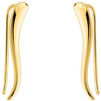 SOFIA MILANI - Damen Ohrringe 925 Silber - vergoldet/golden - Gebogen Ohrklemme - E2541