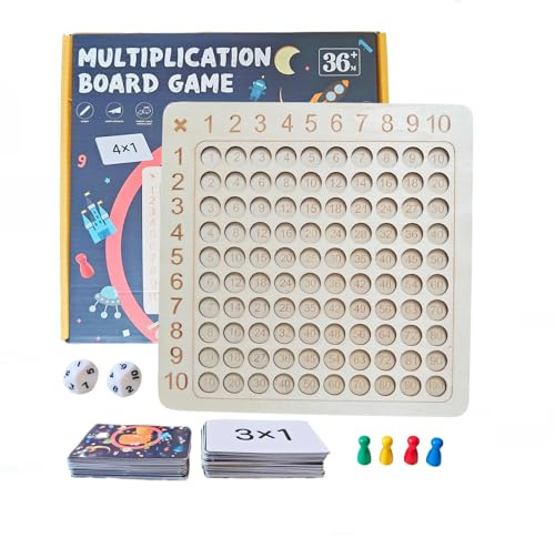 Zilynhom Tabella di moltiplicazione, tabellina, Gioco di Matematica Montessori in Legno per Bambini dai 3 ai 5 Anni, da 5 a 7 Anni, da 6 a 8 Anni, memorizza la Tabella delle moltiplicazioni