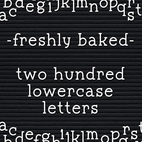 Freshly Baked Style Letter Set for Felt Letterboards, 200 Piece Lowercase Letters, Pre-cut, Board NOT included