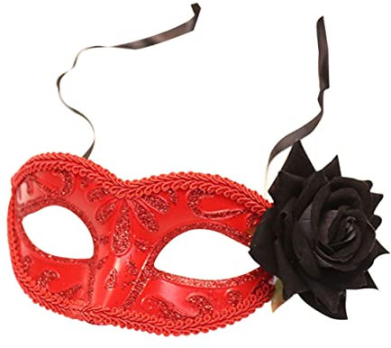 ERINGOGO 1stück Dancing Party Halbgesichtsmaske Mit Rosen-design Für Karneval Halloween Cosplay Und Tanzveranstaltungen Für Junge Mädchen Und Erwachsene Geeignet