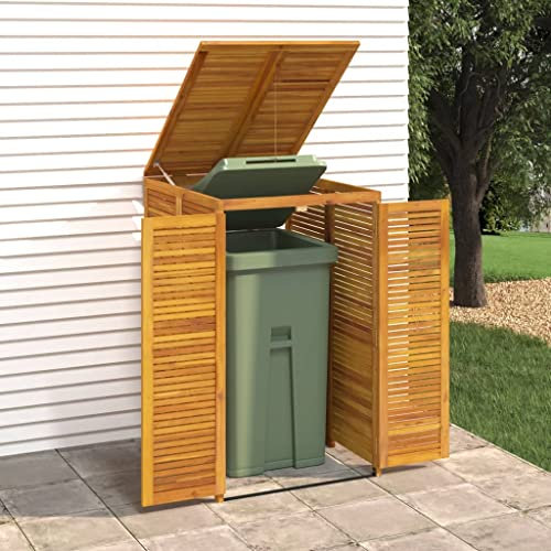 Générique Cabanon à Poubelle Simple 70x89x117 cm Bois Massif d'acacia,Cache-conteneurs à déchets,25KG-360027