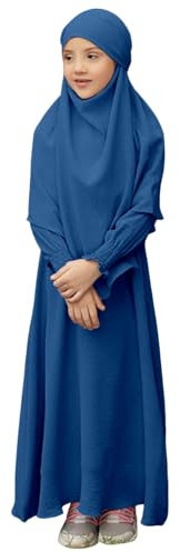 Chanpning Gebetskleidung für Kinder, Mädchen Muslim Kleider, Lange Ärmel Abaya Mit Hijab, Islam Kleidung Frauen, Damen Muslimische Kleid Set, Gebetskleid Jilbab Khimar Ramadan