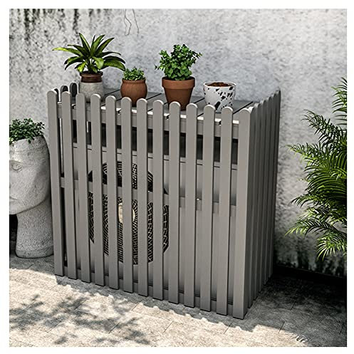 HYUFEIAO Air Conditioner Fence - Wooden Privacy Fence Panel - Trash Can Fence - Pool Equipment Enclosure - Outdoor Privacy Screen Panel (Color : Light grey, Size : 86x38x81cm)