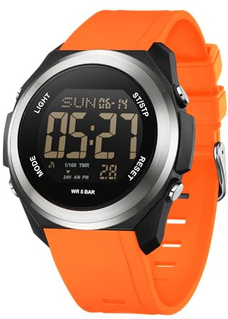 BIEWO Digitale Herren-Sportuhr, Militär-Uhren für Herren, wasserdicht, Outdoor-Armbanduhren, großes Zifferblatt, lässig, leuchtende Stoppuhr