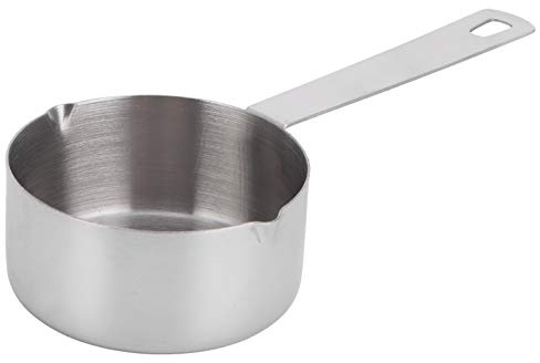 Nikou Juego de cuchara y taza medidora de acero inoxidable 304, 1/4 taza (60 ml) con báscula, utensilios de cocina, ideal para café, hornear y cocinar