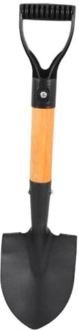 Abaodam Pelle de Jardin Multifonction en Acier Noir Poignée Ergonomique pour Creuser Le Sol et Planter des Fleurs, pour Camping et Plage