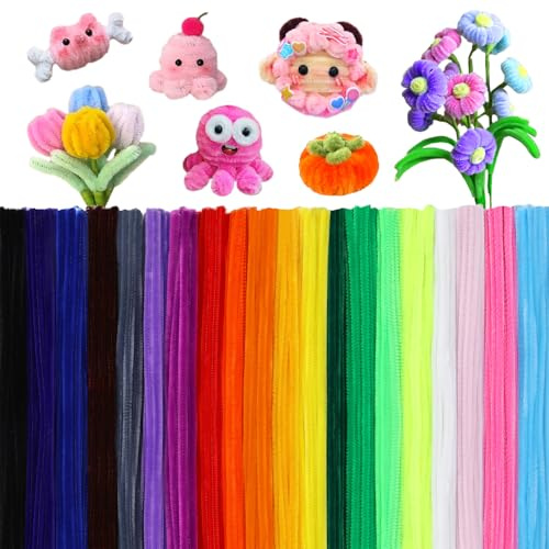 Deudy 200 Stück Pfeifenputzer Zum Basteln - 30 cm lang Pfeifenreiniger Bunt | Pipe Cleaners für Basteln Diy, Biegsamer Draht – behält auch nach mehrmaligem Biegen seine Form(20 Farbe)