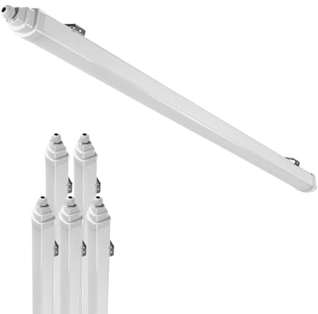 LUXULA 6 Stück LED Feuchtraumleuchte 60cm Wannenleuchte, 18W 2160lm, 4000K | Verknüpfbar, IP65 wasserdicht, LED Werkstattlampe flach, Kellerlampe, Garagenlampe, Reihenschaltung