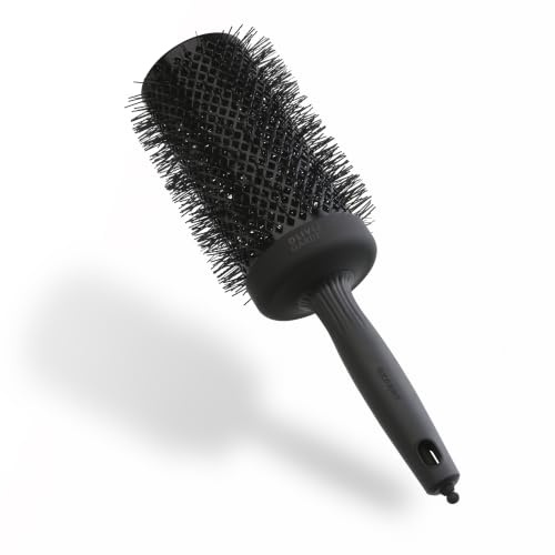 Olivia Garden Expert Blowout Speed Black Label – Mattschwarz - 65 - Keramik-Rundbürste mit extra langem Barrel für 25% schnellere Blowouts