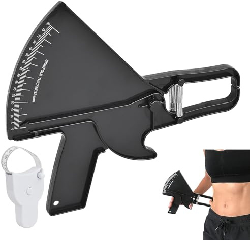 Samlonge Pinzas para Medir Grasa, Diseño de Doble Resorte, Plicómetro Profesional, Plicometro Slim Guide con Máxima Precisión, Pinza para Grasa y Cinta Métrica para Fitness, Perdida de Grasa