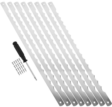 IDEANATEGRATE Set da 8 Lame di Ricambio in Acciaio Inox per Coltello da Pane Seghettato con Viti, Affettatrice per Pane e Torte Versatile per Uso Domestico e Panetterie