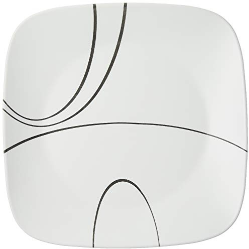 Corelle Square Simple Lines Dinner Plate Set, 6 Pack
