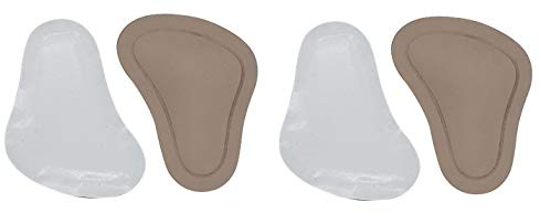 Green Feet 2 Paar orthopädische Mittelfuß Pelotten weiße Leder Pelotte in T-Form Spreizfuß, Unisex - Erwachsene Einlegesohle, Doppelpack